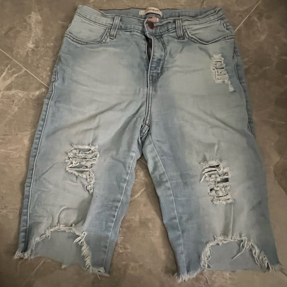 Ripped Capri Shorts